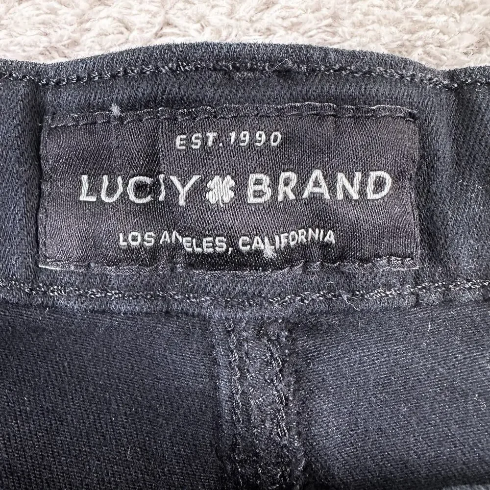 Lucky Brand Jeans Womens 6/28 Ankle Black‎ Wash AVA Mid Rise Skinny Denim